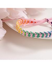 Jeka pulseras de amistad hechas a mano para mujeres, adolescentes y niñas, paquete de 6 pulseras trenzadas ajustables tejidas a mano