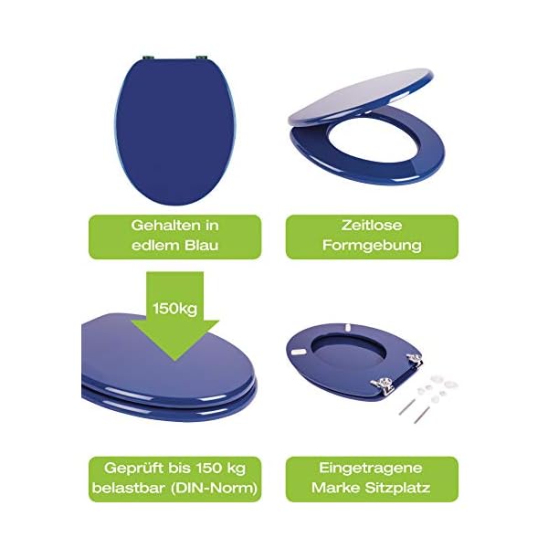 Von allen Seiten Blauer Toilettendeckel von SITZPLATZ