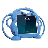 iPad Mini 1/2/3/4/5 Kids Case - CHINFAI Shockproof Handle Stand Silicone Protective Cover for Apple 7.9 inch iPad Mini 1st 2nd 3rd 4th 5th Generation [Double-Faced Monkey Series] (Blue)