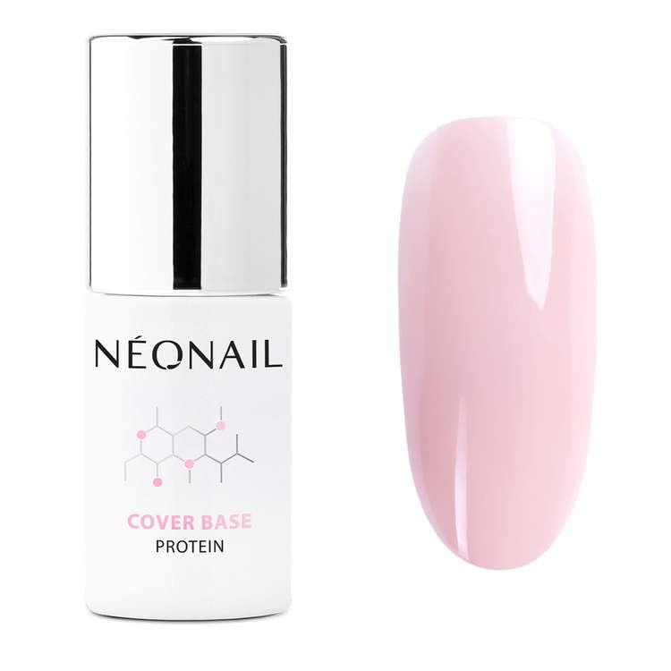 NÉONAIL Gel Nail Polish Base Coat - Cover Base Protein Nude Rose - Long Lasting Nail Art Manicure - LED UV Nail Lamp Gel - 7,2ml