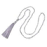 KELITCH Tassel Necklace Silver Buddha Pendant