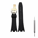Kevisae Black Rubber Silicone Watch Band Compatible