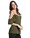 ZANZEA Women's Low Cut Off Shoulder Flounce Sleeve Sling Swing Top Blouse T Shirt