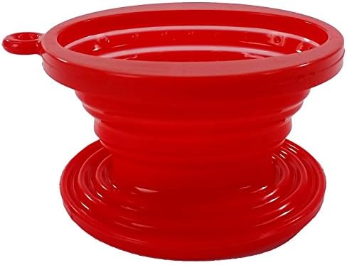 POVA Collapsible High Grade Silicone Pour Over Coffee Maker or Tea Dripper Cone for Use with V60 Coffee Filters and Stands, Red or Black (Red)