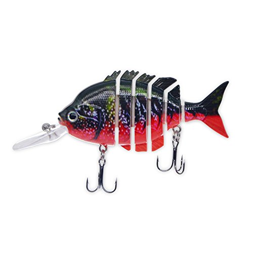 ROSE KULI Bass Fishing Baits Topwater Multi Jointed Lures Hard Life-Like Trout CrankBaits Red