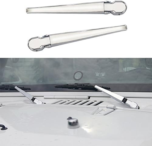 POMAR Front Window Windshield Wiper Nozzle Blade Trim Cover ABS for Jeep Wrangler jk 2007-2017 - Silver