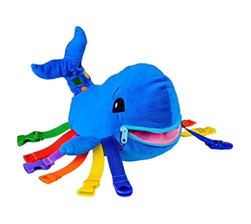 Buckle Toys Blu Whale Stuffed Animal Montessori Toys for Toddlers