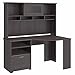Bush Furniture Cabot 60W Corner Desk with Hutch in Heather Gray