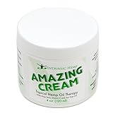 Amazing Cream 500mg Topical Hemp Oil Therapy Back Joint Pain Relief Cream with Aloe Vera, Vitamin E and Tea Tree Oil, 4 oz (120 ml), by Intrinsic Hemp