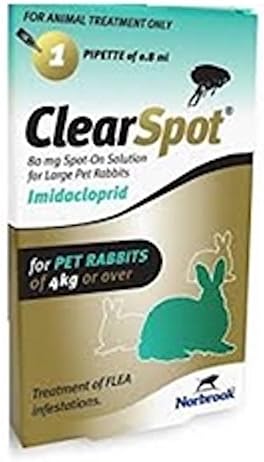 Norbrook ClearSpot Spot On Solution for Rabbits and Ferrets - Large Rabbits (80mg) - 1 Pipette