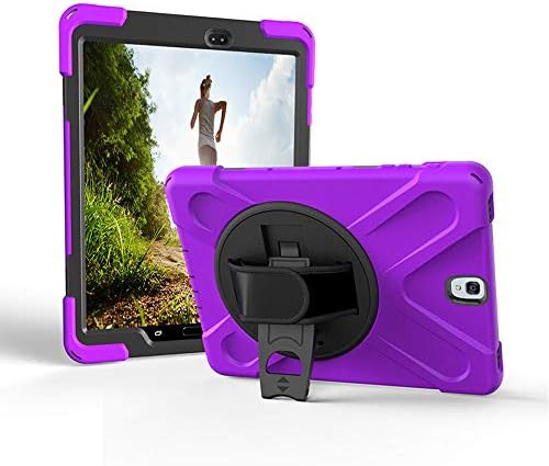 Galaxy Tab S3 9.7 Case T820 T825, KIQ Heavy Duty Rugged Hybrid Cover, Kickstand, Handstrap, Screen Protector for Samsung Galaxy Tab S3 9.7" SM-T820 SM-T825 (Purple)