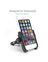 Soporte universal de aluminio para manillar de motocicleta ILM para iPhone 7, 7 Plus, 8 y 8 Plus, iPhone 6S, 6S Plus, Galaxy S7, S6, S5, soporta teléfonos de hasta 1.5 in de ancho, Talla libre