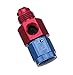 Russell 670340 Red and Blue Anodized Aluminum -6AN Fuel Pressure Take Off Fitting primary