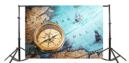 Yeele 5x3ft Vintage Nautical Map Compass Photo Backdrops Vinyl Columbus Day Historical Earth Geography Photography Background Studio Props