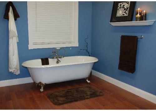Cast Iron Double Ended Clawfoot Tub 67" X 30" with 7" Deck Mount Faucet Drillings and Polished Chrome Feet