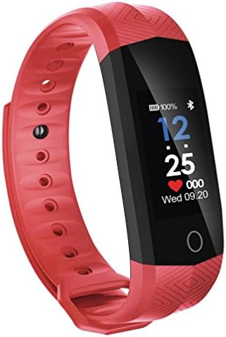Fitness Tracker Blood Pressure Heart Rate Activity Tracker Smart Wristband (Red)