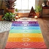 OYEFLY Rainbow Chakra Yoga Mat Sunscreen Shawl