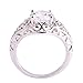 Psiroy 925 Sterling Silver Plated Round Cubic Zirconia Floral Cocktail Ring for Women Size 8