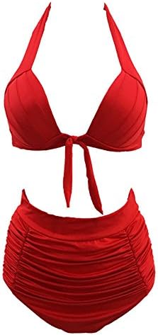 Assong Women's Ms Printed High-Waisted Bikini Swimsuit Spa Fission Swimsuit