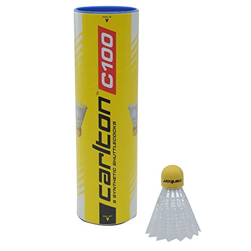Carlton C100 Synthetic Shuttlecocks 6 Pack Badminton Equipment Accessories