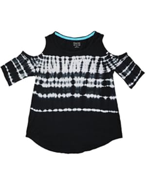 Performance Womens Tie-Dyed Open Shoulder Pullover Top