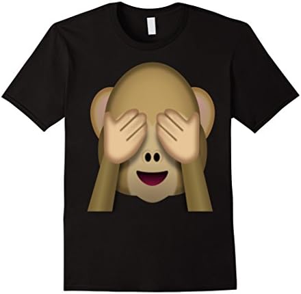 Mens Monkey Face Emoji T-shirt Medium Black