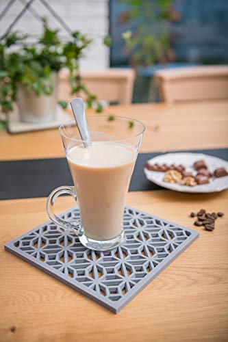 Q's INN Gray Decorative Trivet For Hot Dishes| Hot Pot Holders | Teapot Trivet. Comparable to Cast Iron Trivets Our Kitchen Tool is Heat Resistant to 440°F, Non-slip, durable, flexible and has 2 pcs. - Thumbnail 6