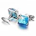 WaMLFac Unique Design Stylish Modern Luxury Crystal Blue Stone Cufflinks for Shirt Wedding Business