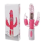 Jiayangju Big Size Thrusting Monster Fluttering Rabbit Body Msaager - 4 Rotating & 12 Vibrating Multispeed Versatility Wand for Women