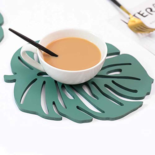 Wooden Insulation Mat Heat Resistant Pot Holder Mat Creative Cutout Leaves Shaped Trivet Pads for Hot Dishes/Pot/Bowl/Teapot/Hot Pot Holders (S)