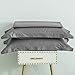 SUSYBAO Gray Duvet Cover Twin Size 100% Cotton 2 Pcs Set 1 Solid Color Single Duvet Cover with Zipper Ties 1 Pillow Sham Hotel Collection Grey Bedding Set Soft Lightweight