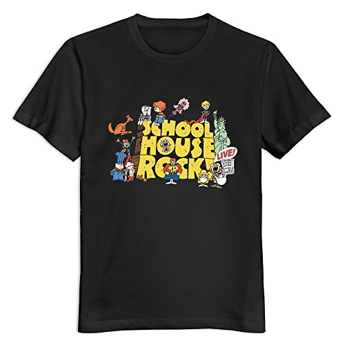Bamwind Mens School House Rock T-Shirt Custom 100% Cotton US Size XL Color Black