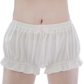 Patiky Girls Pumpkin Pants Bloomers Shorts Lolita Maid Security Short Pants for Women Halloween Costume Bloomer Dress Underwear NK03 (White)