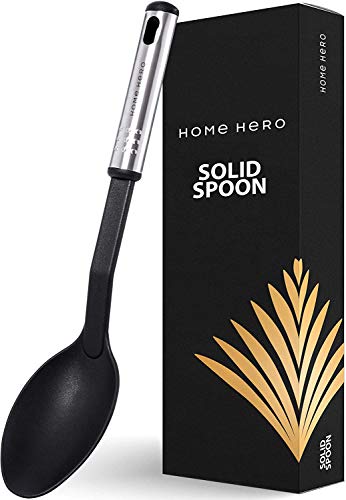image for Home Hero Nylon Spoon Large Cooking Spoon Basting Spoon - Solid Servin