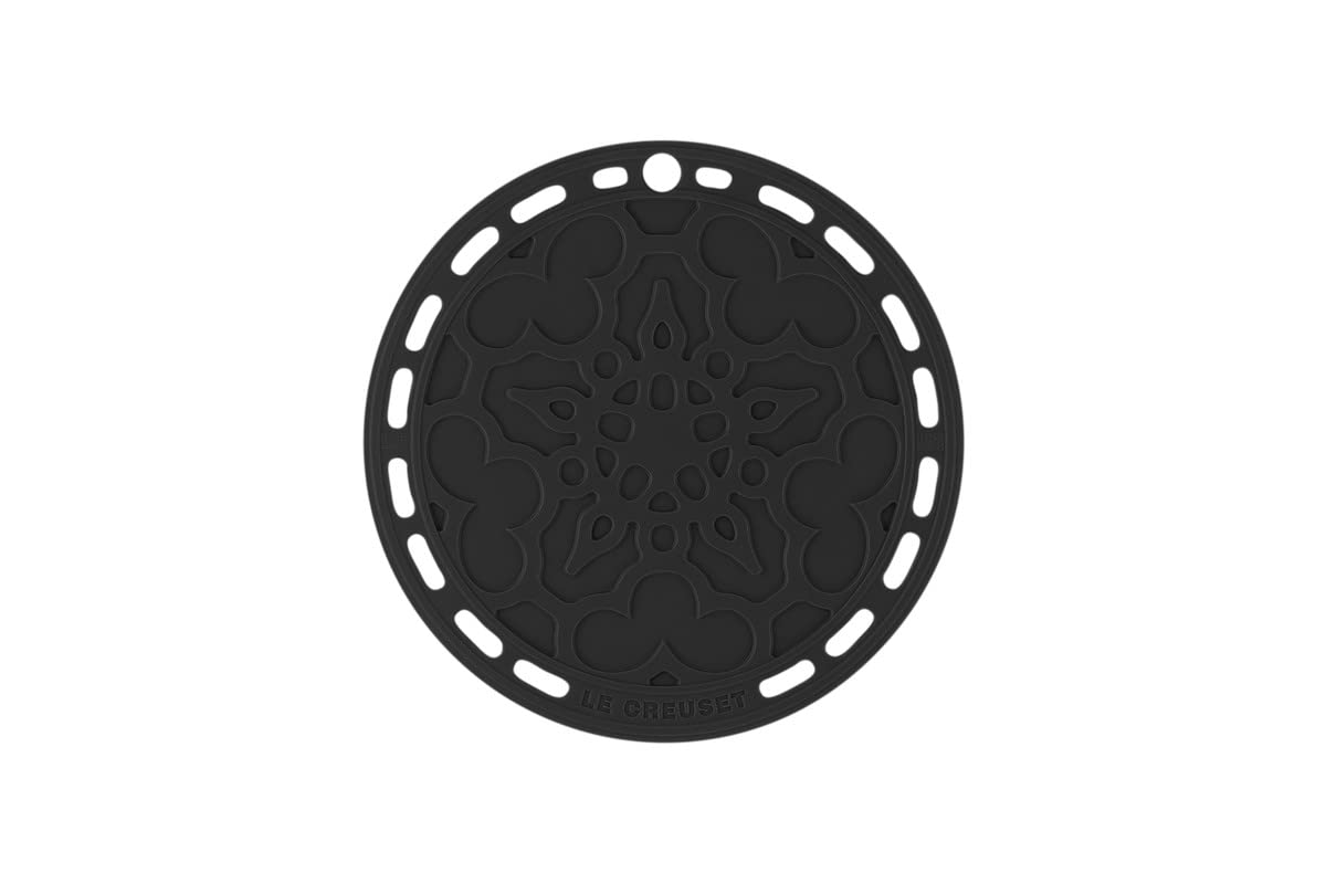 Le Creuset French Trivet, Silicone, Heat resistant to 250°C, 20 cm, Black Onyx, 42401201400000