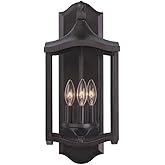 Kalco 404521AI Lakewood Outdoor Wall Sconce, 3-Light 180 Total Watts, Aged Iron