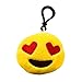 Nuoxinus Emoji Keychain Mini Plush Pillows, Cute Toys Party Supplies Favors Handbag Key Chains, Bags Backpack Accessories for Women Men Teens Girls Boys Kids (Set of 6, 2.4 inch)