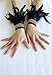 Handmade Gothic Black Feather Wrist Cuffs Victorian Burlesque Fantasy feathers costume Halloween.