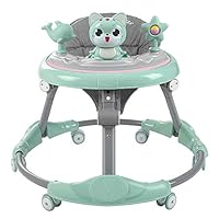 YUMEIGE Walkers Boy Girl Walkers PP Material，Baby Active Walker for 6-21 Months，Developmental Walker Load 15kg 、Adjustable Height 、with Music 3 Colors (Color : Green)