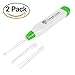 Eutuxia Ear Pick with LED Light. Earpick Earwax Cleaning & Removal Tool, Curette. Comes with 3 Sizes: Basic, Small & Tweezers. Store Extra Extensions in The Rear. Better Accuracy & Precision. [2 PK]
