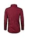 uxcell Men's Slim Fit Point Collar Contrast Trim Long Sleeves Button Down Dress Shirt Burgundy M US 38