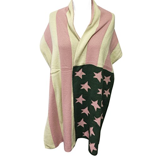 Wrapables Vintage Old Glory American Flag Scarf, Pink/Green