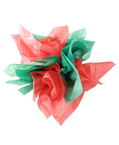 Red & Green Christmas Tissue Paper (Solid Colors) 30 Sheets Total