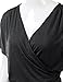 J.TOMSON Women's Batwing Sleeve Surplice Wrap Front Top CHARCOAL 2XL