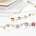 Neoglory Jewelry 14k Gold Plated Multicolor Beads Rhinestone Dangle Earrings 2.5