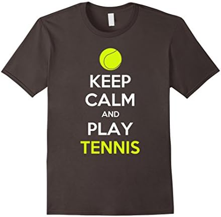 Mens Keep Calm And Play Tennis T-Shirt Small Asphalt