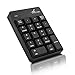 Wireless Numeric Keypad, Vive Comb External Number Pad Portable Numpad with 2.4G Mini USB Receiver for Laptop, Desktop, PC, Notebook-Black