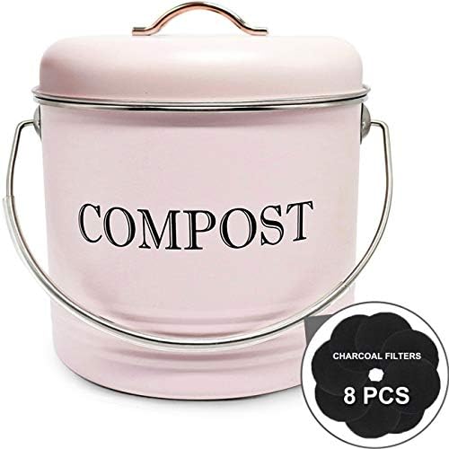 Jolitac Kitchen Compost Bin With 8 Bonus Charcoal Filters Vintage Macaron Pink Countertop Recycling Bin 13 Gallon 5 Liter Compost Bucket With Lid #vintage #countertops Jolitac Kitchen Compost Bin With 8 Bonus Charcoal Filters Vintage Macaron Pink Countertop Recycling Bin 13 Gallon 5 Liter Compost Bucket With Lid