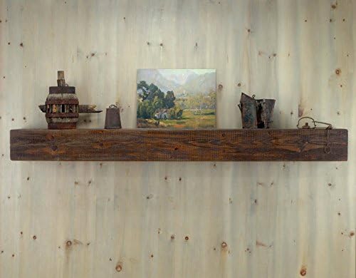New England Classic 10" Deep x 60" Long Appalachian Rustic Wood Mantel Shelf in Antique Brown