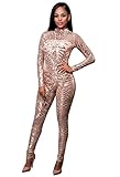Women's Sexy Sequins Cocktail Club Bodycon Jumpsuit Romper Bodysuit